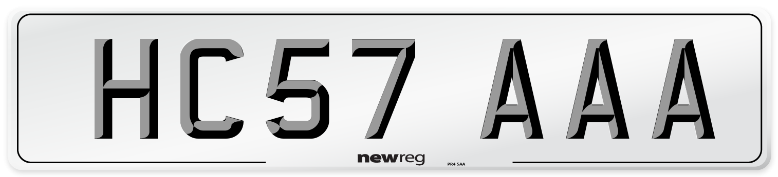 HC57 AAA Number Plate from New Reg